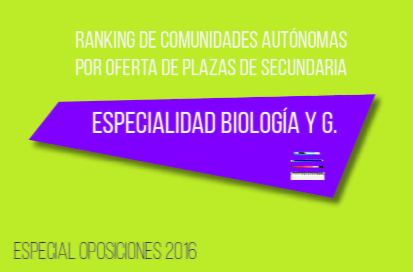 biologia-y-g-01 Oposiciones Educación 2016 Biología y Geología -Ranking de Comunidades Autónomas