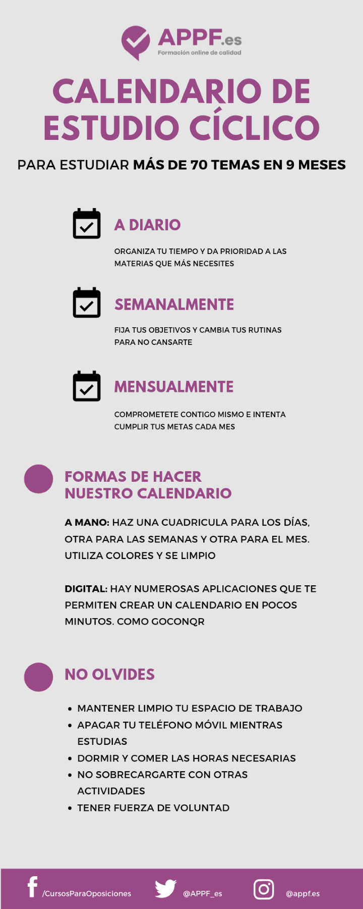 70 temas en 9 meses, calendario cíclico de estudio