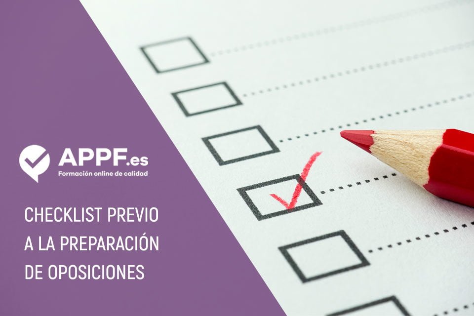 Checklist previo a la preparación de oposiciones