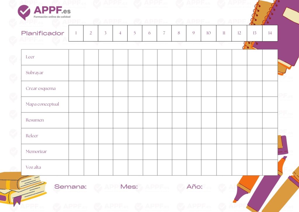 Planificador de estudio para oposiciones APPF