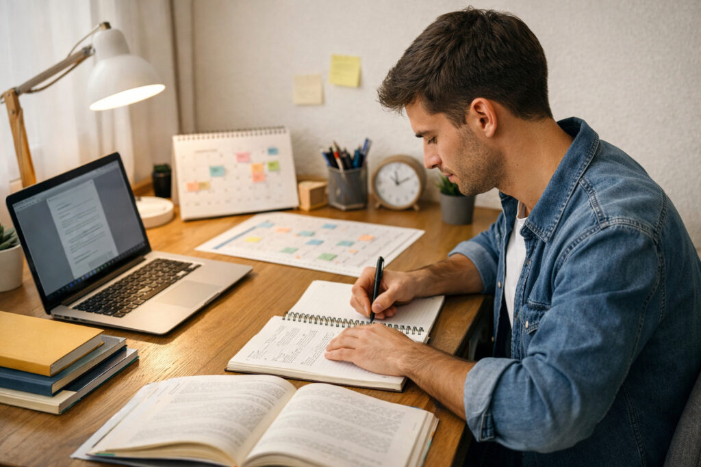 Estudiante de oposiciones sin academia