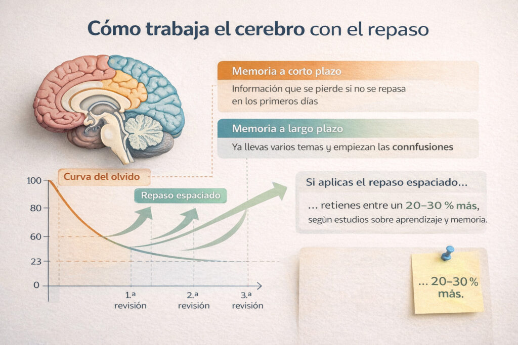 Cómo trabaja el cerebro con el repaso